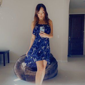 Blue floral summer dress